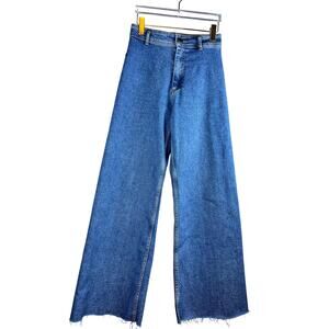 Zara Signature Denim Baggy Raw Hem Jeans